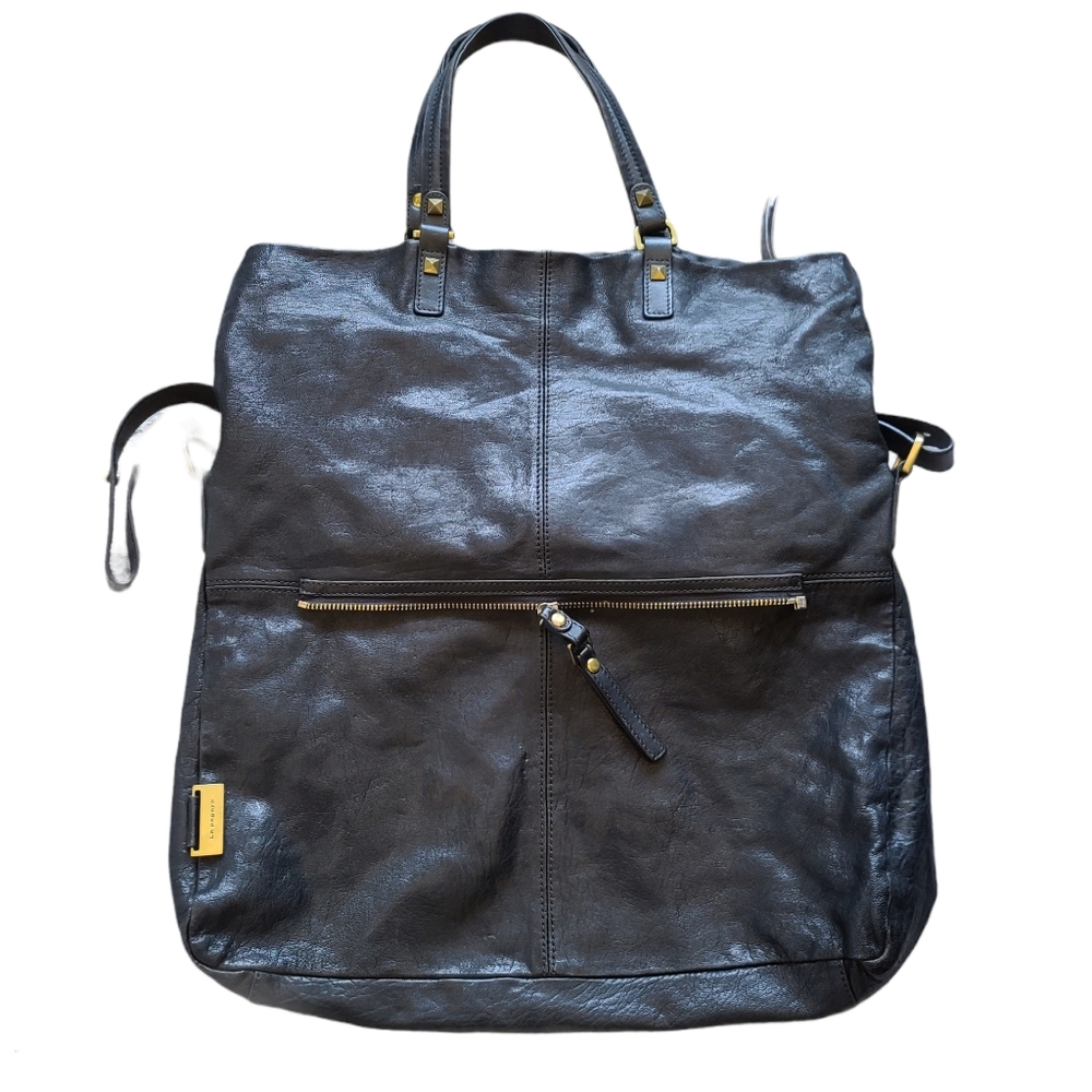 La Pagayo Rockstud Double Flip Leather Bag - Picture 1 of 9
